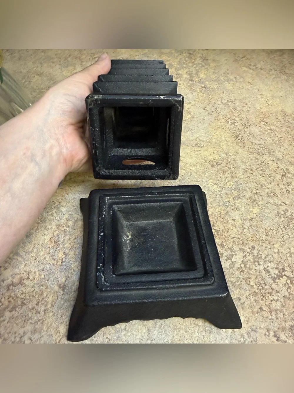Mid-century rare Toyo pagoda candle holder
